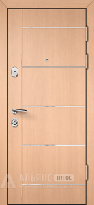 Входная дверь светлая с экошпонированной поверхностью в светлом цвете №4 внешняя - фото