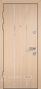 Входная дверь лабиринт с экопокрытием и металлическими вставками №7 внутренняя - фото
