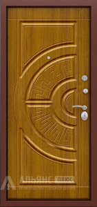 Уличная входная металлическая дверь с отделкой винорит и декоративными элементами №8 внутренняя - фото