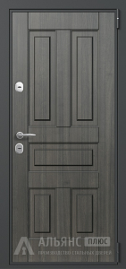 Утепленная дверь для защиты от холода с хромовыми вставками №55 внешняя - фото