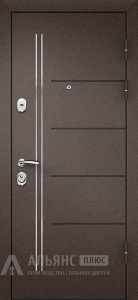 Темно коричневая металлическая дверь с контурным уплотнением и звукоизоляцией №3 внешняя - фото