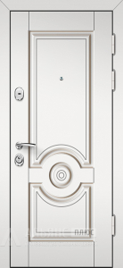 Металлическая дверь с фигурными филёнками и эмалевой полировкой №3 внешняя - фото