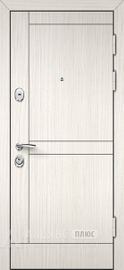 Одностворчатая дверь сандал белый с терморазрывом и петлями высокого качества №12 внешняя - фото