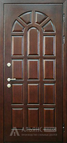 Фото «Входная дверь белая с отделкой под дерево и порошковым покрытием №62»